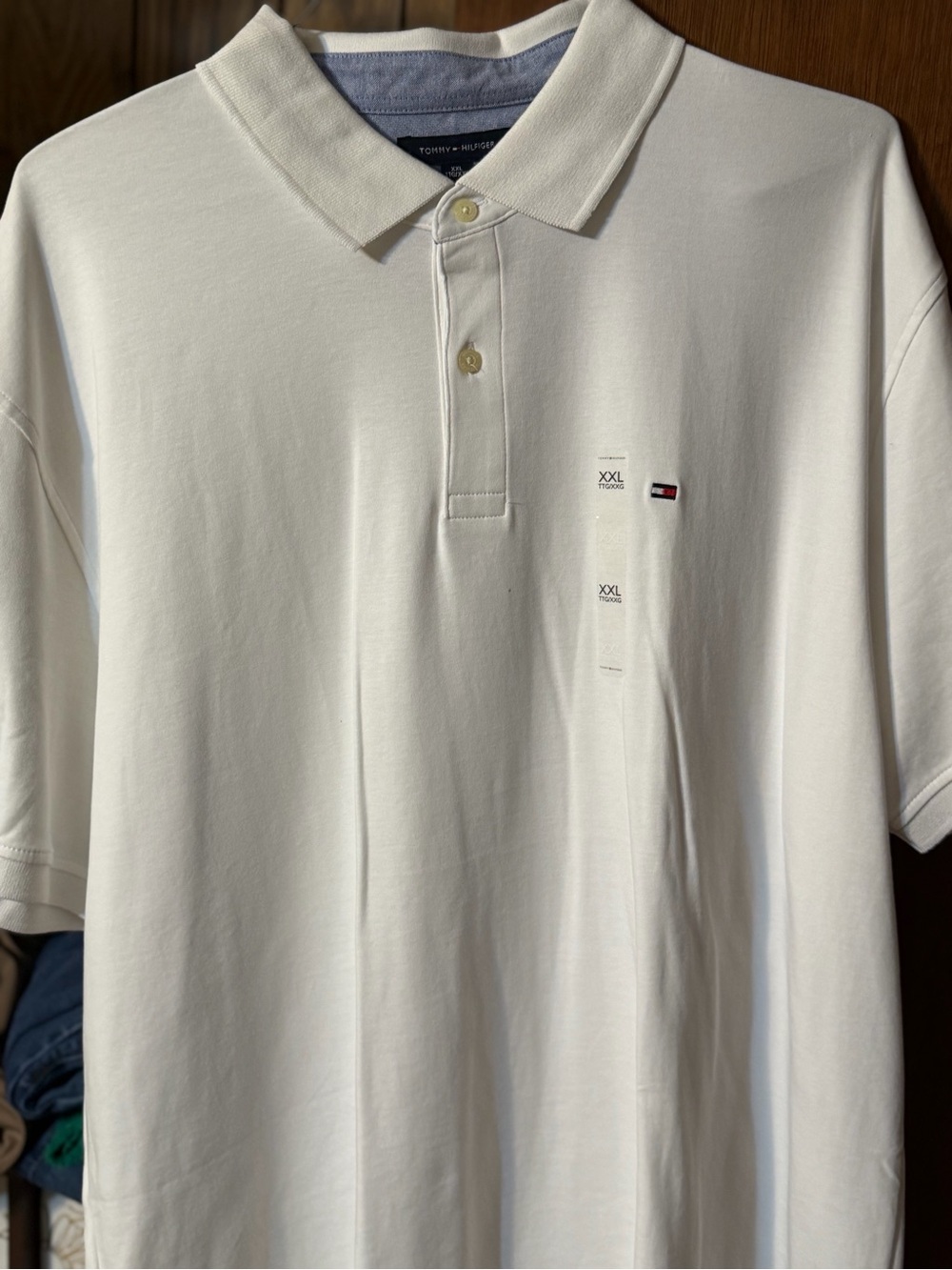 Tommy Hilfiger White Polo with Signature Flag